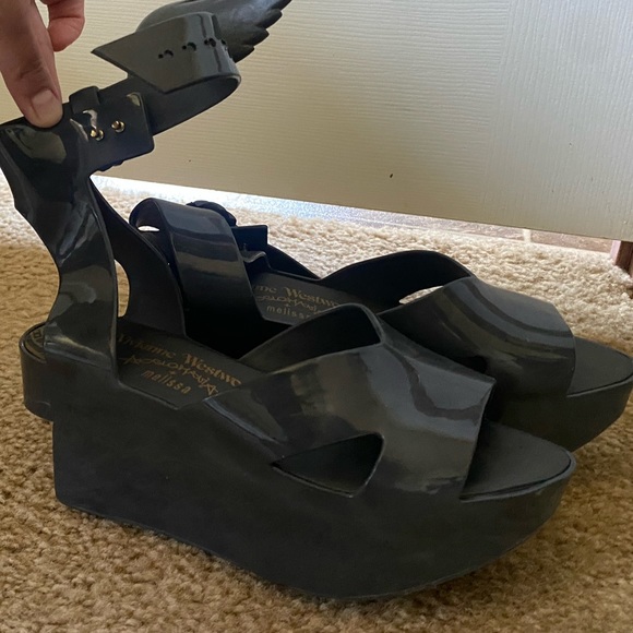 Vivienne Westwood Shoes - Rare Vivienne westwood black winged rocking shoes